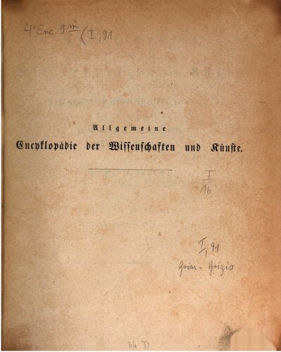 Allgemeine Encyclopädie der Wissenschaften und Künste in alphabetischer Folge / Grias bis Grizio