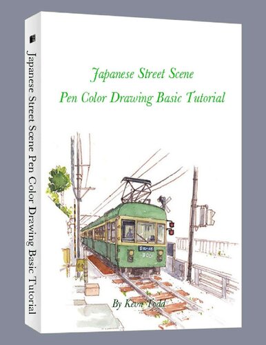 Japanese Street Scene Pen Color Drawing Basic Tutorial.