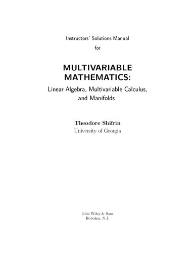 Multivariable Mathematics