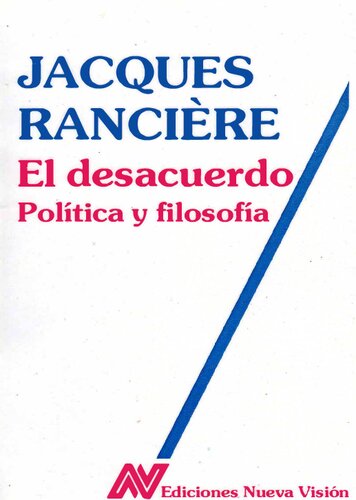El desacuerdo. Política y filosofía
