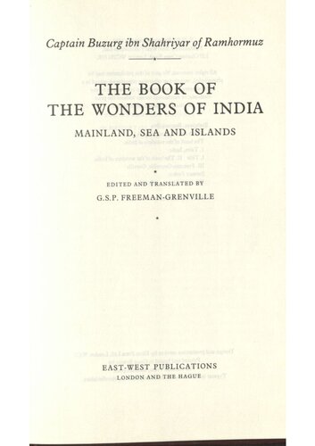 The Book Of The Wonders of India
