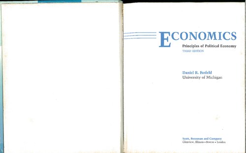 Economics, principles of political economy (-contents table & ch. 22 to 40 only-)