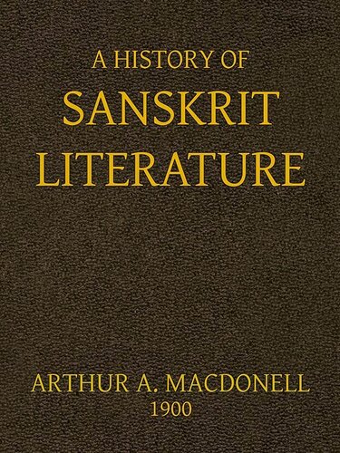 A History of Sanskrit Literature