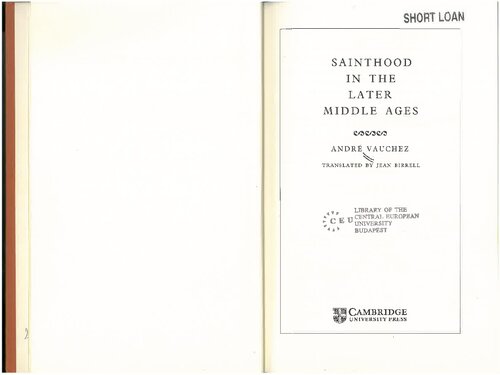 Sainthood in the Later Middle Ages