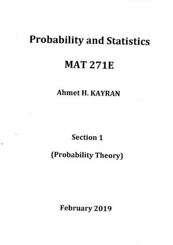 MAT 271E - Probability and Statistics Notes