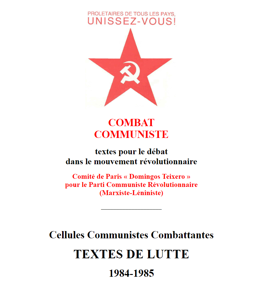 Textes de Lutte 1984-1985