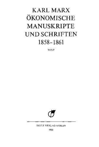MEGA² II.02 - Karl Marx - Ökonomische Manuskripte und Schriften - 1858-1861