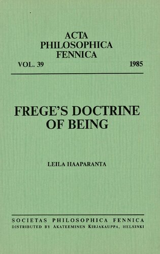 Frege’s Doctrine of Being