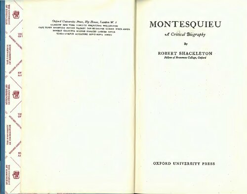Montesquieu: A Critical Biography