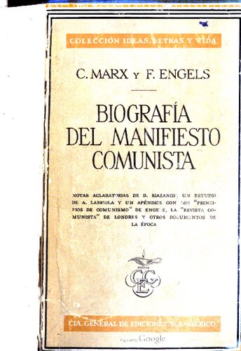 Biografía del Manifiesto Comunista