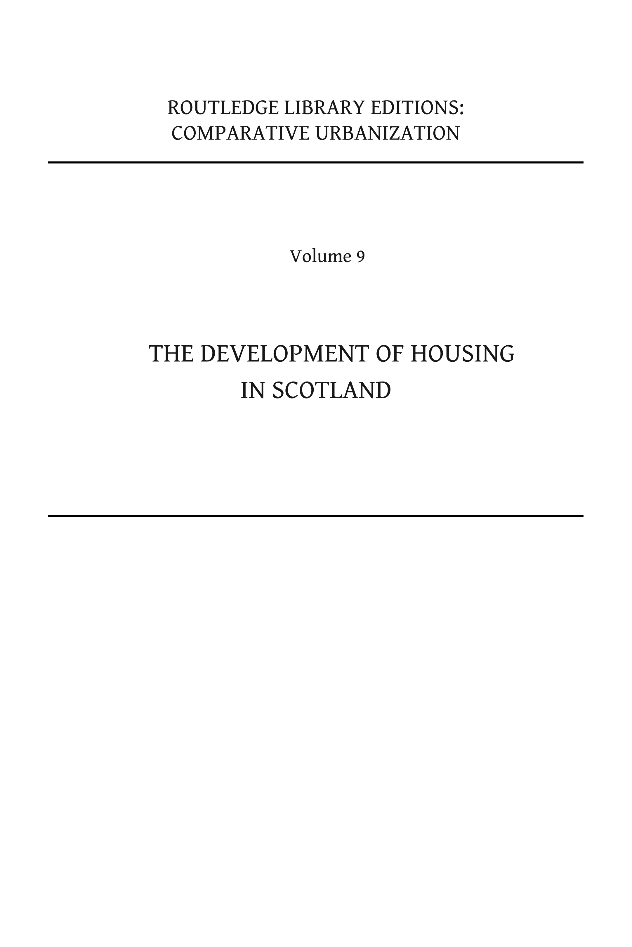 The Development of Housing in Scotland