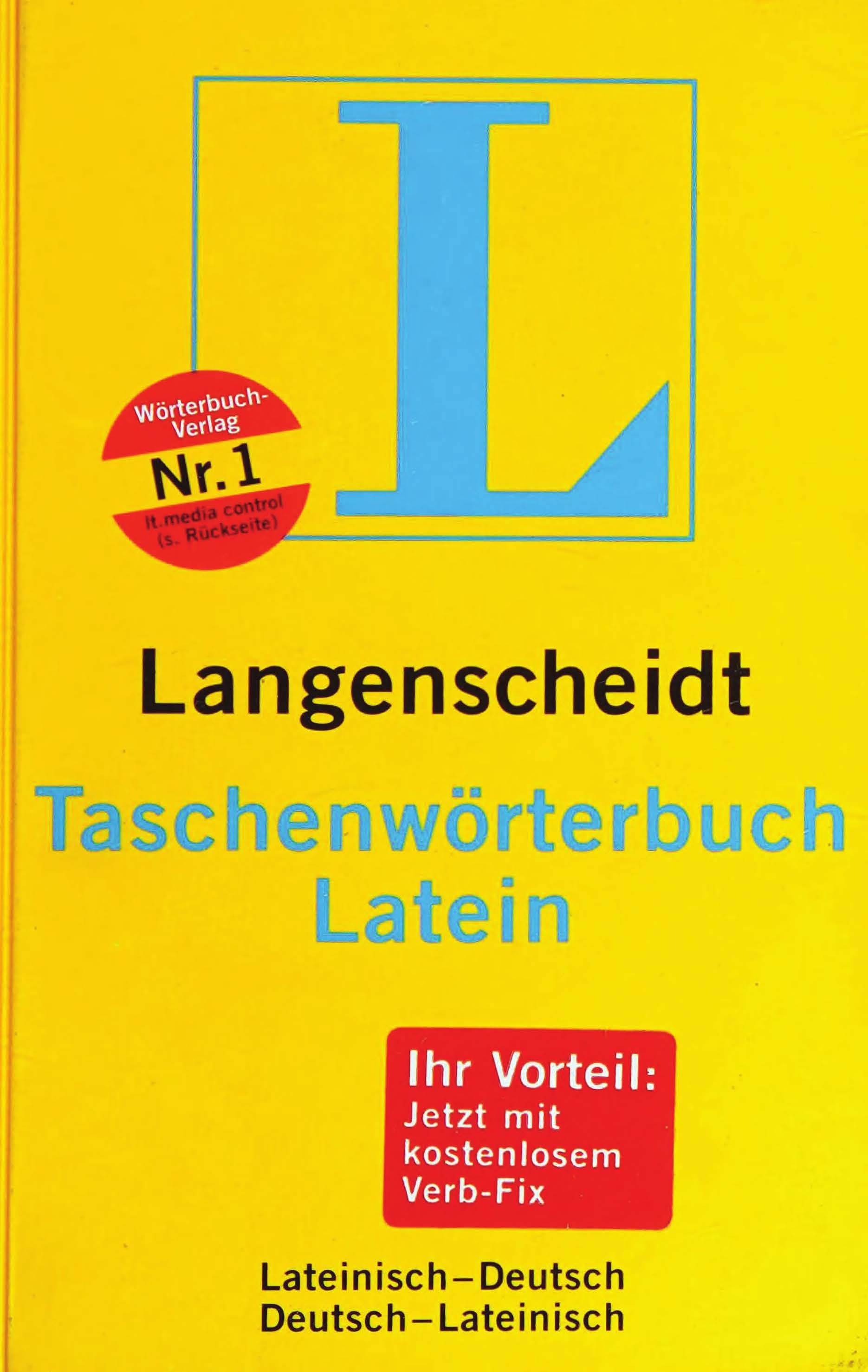 Langenscheidt Taschenwörterbuch Latein: Lateinisch-Deutsch/Deutsch-Lateinisch
