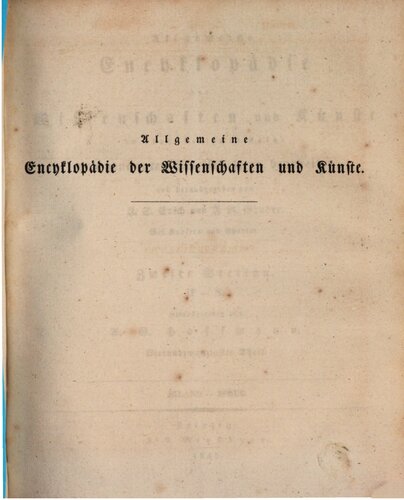 Allgemeine Encyclopädie der Wissenschaften und Künste in alphabetischer Folge / Zweite Section: Irland bis Ismuc