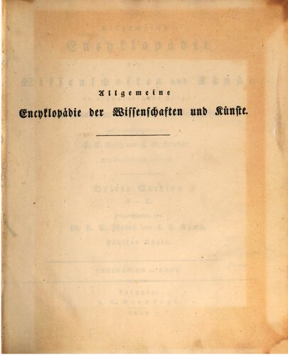 Allgemeine Encyclopädie der Wissenschaften und Künste in alphabetischer Folge / Dritte Section : Ordination bis Oroz