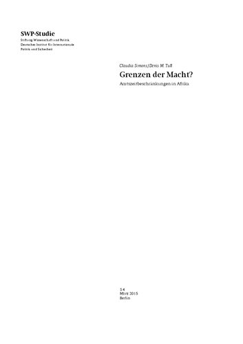 Grenzen der Macht? Amtszeitbeschränkungen in Afrika
