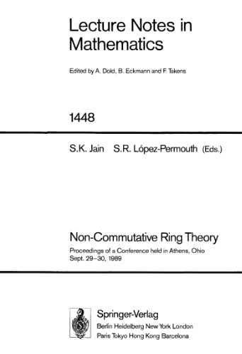 Non-Commutative Ring Theory: Proceedings of a Conference held in Athens, Ohio Sept. 29–30, 1989