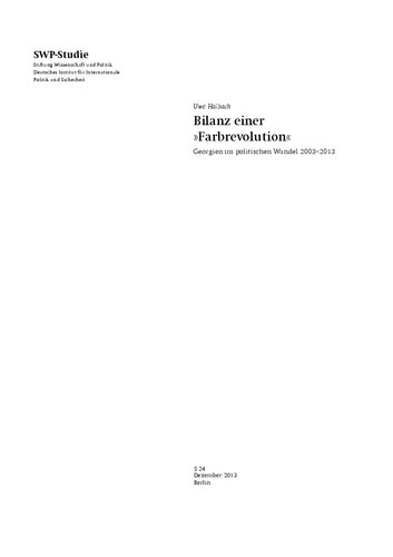 Bilanz einer »Farbrevolution« : Georgien im politischen Wandel 2003–2013