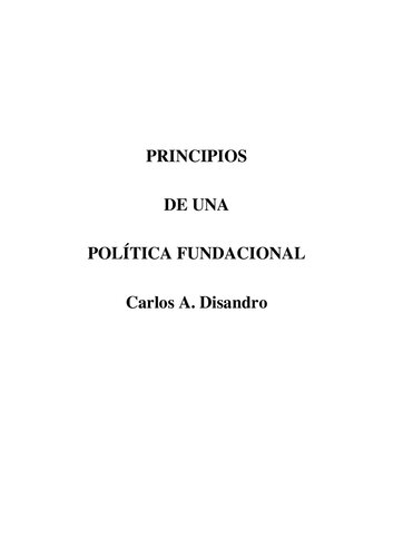 Principios de una política fundacional