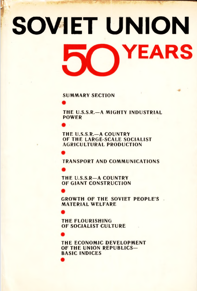 Soviet Union 50 Years: Statistical Returns