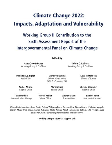 Climate Change 2022: Impacts, Adaptation and Vulnerability. Working Group II Contribution to the Sixth Assessment Report to the Intergovernmental Panel on Climate Change