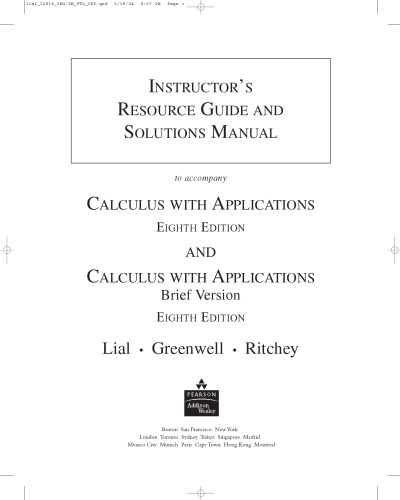 Calculus with Applications