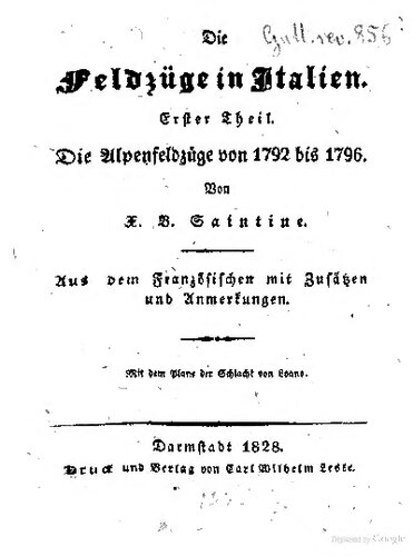 Die Alpenfeldzüge von 1792 bis 1796