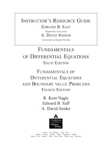 Fundamentals of Differential Equations. solutions even