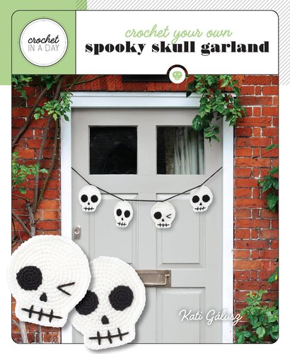 Crochet Your Own Spooky Skull Garland: Includes: 32-Page Instruction Book, 3 Skeins of Yarn, Crochet Hook, Yarn Needle
