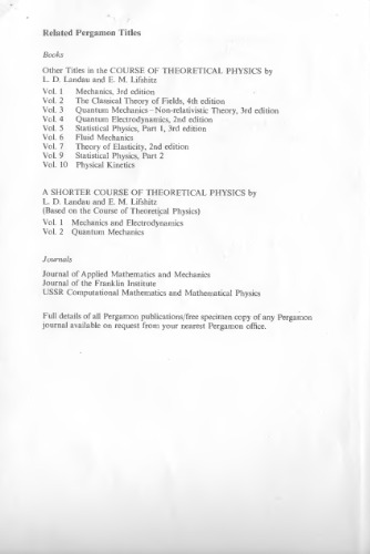Course of Theoretical Physics, Volume 8, Volume 8, Second Edition: Electrodynamics of Continuous Media