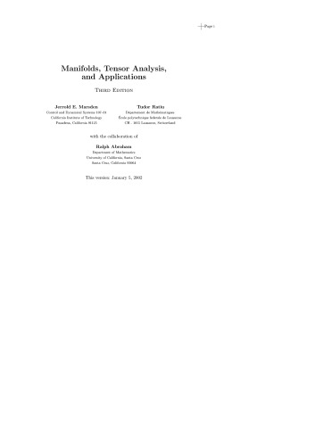 Manifolds Tensor Analysis and Applications