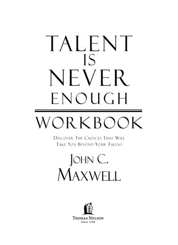 Talent is Never Enough Workbook
