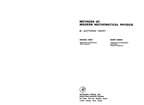 Methods of modern mathematical physics, Scattering Theory