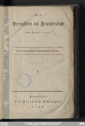 Die Preußen in Frankreich 1792