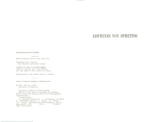 Aischines von Sphettos: Studien zur Literaturgeschichte der Sokratiker