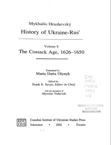 History of Ukraine-Rus Volume 8: The Cossack Age, 1626-1650
