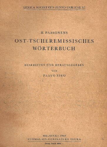 Ost-Tscheremissisches Wörterbuch