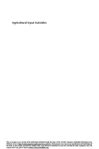 Agricultural Input Subsidies: The Recent Malawi Experience