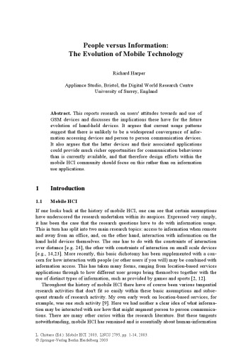 Human-Computer Interaction with Mobile Devices and Services: 5th International Symposium, Mobile HCI 2003, Udine, Italy, September 2003. Proceedings