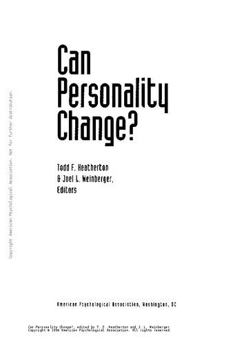 Can Personality Change?
