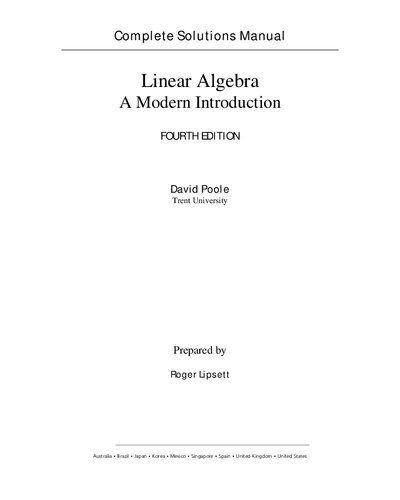Linear Algebra - A Modern Introduction (4e) ISM
