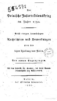 Der Polnische Insurrektionskrieg im Jahr 1794