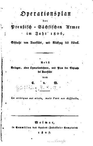 Operationsplan der Preußisch-Sächsischen Armee im Jahre 1806, Schlacht von Auerstädt und Rückzug bis Lübeck