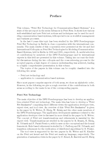 Petri Net Technology for Communication-Based Systems: Advances in Petri Nets