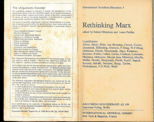 Rethinking Marx