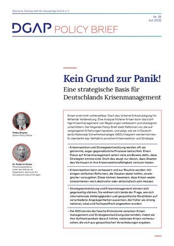 Kein Grund zur Panik! Eine strategische Basis für Deutschlands Krisenmanagement