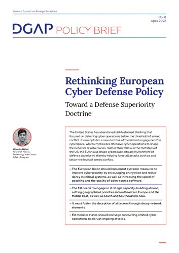 Rethinking European Cyber Defense Policy : Toward a Defense Superiority Doctrine