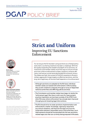 Strict and Uniform : Improving EU Sanctions Enforcement