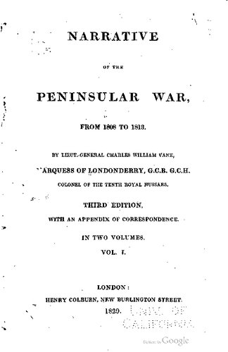 Narrative of the Peninsular War 1808 to 1813