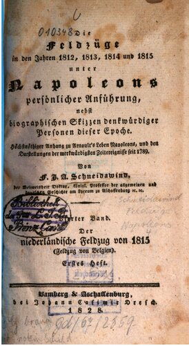 Der niederländische Feldzug von 1815 (Feldzug in Belgien)