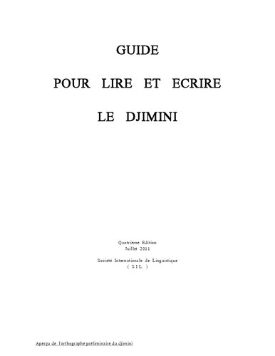 Guide pour lire et écrire le djimini